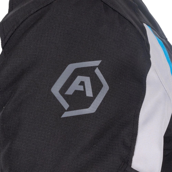 Motorrad-Textiljacke "Kiso 4.0" - ARMR - wasserdicht - schwarz/hellgrau/blau